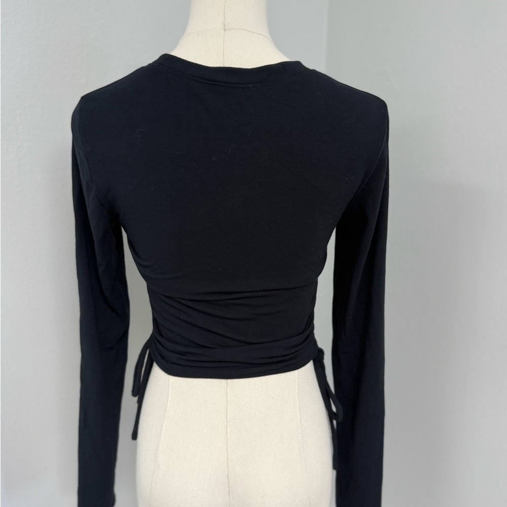 Y2K 2010 Abrcrombie & Fitch long sleeve black crop top XS - Picture 5 of 9